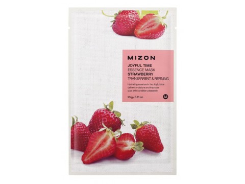 Mizon veido kaukė Joyful Time Essence Mask Strawberry su braškėmis 23g Mizon veido kaukė Joyful Time Essence Mask Strawberry su braškėmis 23g